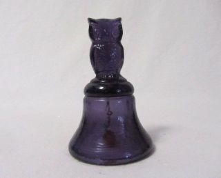 Boyd Art Glass Owl Bell Purple Lavender B In Diamond No Lines