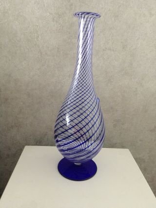 Glass Vase.  Royal Blue.  Gorgeous.  Single Stem.  13” Tall