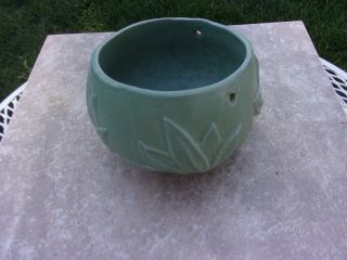 1920s McCoy Pottery Berries And Leaves Hanging Planter Bowl 2