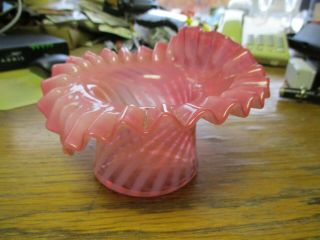 Vintage Fenton Glass Jack In - The Pulpit Vase Cranberry Opalescent