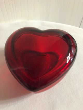 Vintage Westmoreland Glass Ruby Red Heart Shaped Trinket Box