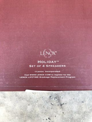 Lenox Set Of 4 Holiday Spreaders wrapped 5