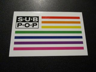 Sub Pop Seattle 4 " Rainbow American Flag Logo Sticker Decal Pearl Jam Nirvana