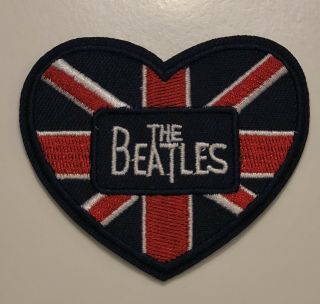 The Beatles Embroidered Patch England Flag 2 1/2”x 2 1/4 Iron / Sew On Logo Abby