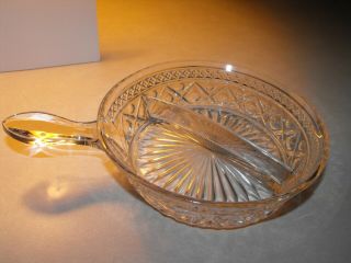 Vintage Imperial Glass Cape Cod Pattern Divided Dish With Handle