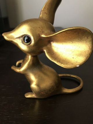 Vintage Freeman Mcfarlin California Pottery Gold Leaf Anthony Mouse Figurine 6 "