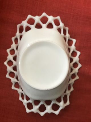Vintage Milk Glass Decorative Fruit Bowl 3