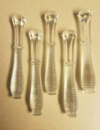 Vintage 5 Honey Dippers Crystal Glass 4 - 1/2 " X 7/8 "