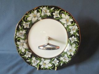 Vintage ROYAL ALBERT Madonna Lily Provincial Flower Chrome Handled Serving Plate 2