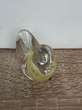 Collectable Cornish Liskeard Glass Hand Made Yellow Bird Figure,  Label 3