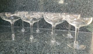 Set Of 8 Princess House Heritage Etched 6 Oz.  Champagne Glasses 4.  75 " High