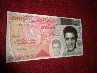 Rare Collectable Elvis Presley £50 Fifty Note Music Memorabilia Bank Of England