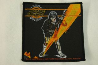 Ac/dc High Voltage Lightning Woven Patch Official Angus Young Bon Scott