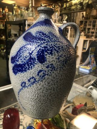 Eldreth Salt Glazed Stoneware Pottery Jug 10 1/2 - 11” Signed And Dated On Bottom