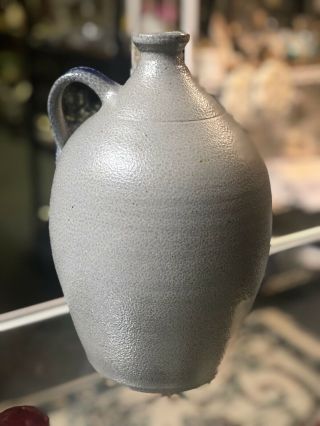 Eldreth Salt Glazed Stoneware Pottery JUG 10 1/2 - 11” Signed And Dated On Bottom 4