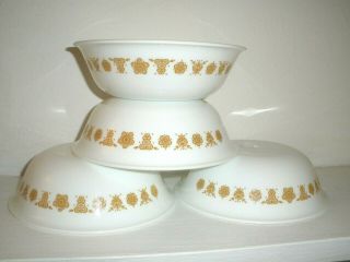 Corelle 6 1/4 " Butterfly Gold Cereal Bowls Set Of 4