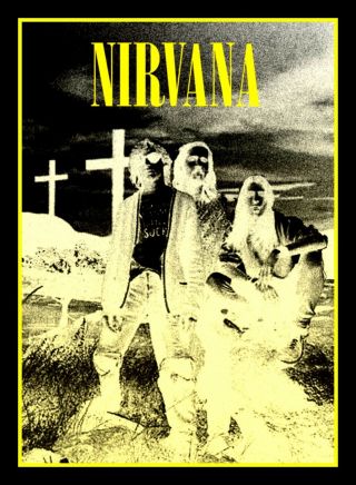 4.  25 " Negative Nirvana Vinyl Sticker.  Kurt Cobain Decal For Car Skateboard Bong.