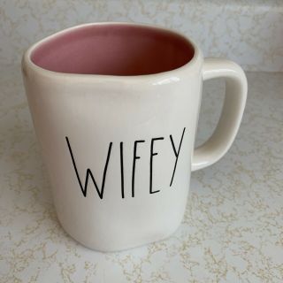 Rae Dunn By Magenta Wifey Coffee/tea Mug Pink White Interior Ll Cup