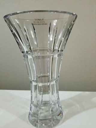 Towle 24 Lead Crystal Vase 9” Tall Made In Czech Republic
