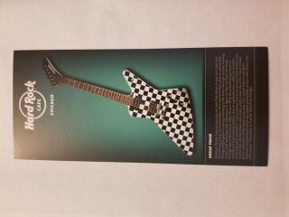 Treasures Hard Rock Cafe Chicago Trick Guitar Promotional Card Flyer
