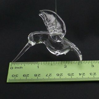 Hand Blown Art Glass Hummingbird Lampwork Christmas Ornament Crystal Clear A 5