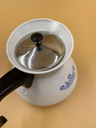 Vintage Corning Ware Coffee Tea Pot 6 Cup Blue Cornflower 3