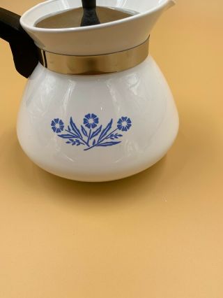 Vintage Corning Ware Coffee Tea Pot 6 Cup Blue Cornflower 4