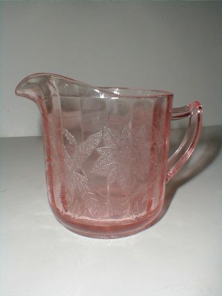 Jeannette Floral Poinsettia Pink Depression Glass Creamer