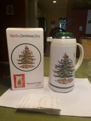 Spode Christmas Tree Hot And Cold Beverages Thermal Carafe 1 Liter