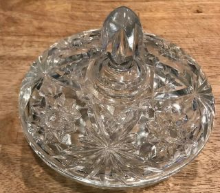 Vintage Clear Cut Glass Candy Dish With Lid