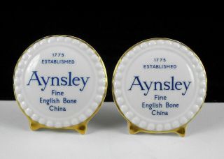 2 Vintage Aynsley Fine English Bone China Advertising Signs