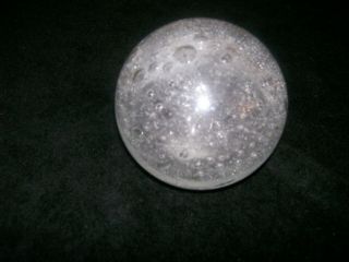 Vintage Hand Blown Clear Glass Paperweight W/hundreds Of Bubbles 5 " Dia.  X 4 " H.