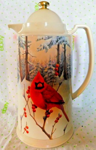 Lenox Winter Greetings Scenic Thermal Coffee Carafe Birds Cardinal Christmas