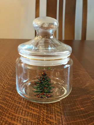 Spode Christmas Tree Covered Candy Dish