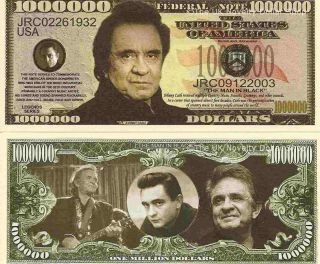 Johnny Cash Man In Black Million Dollar Bills X 2 American Singer Song Writer