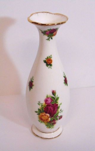Royal Albert Old Country Roses - 7 - 1/2 " Bud Vase - Gold Trim