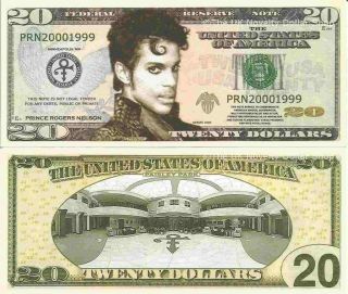 Prince Rodgers Nelson Paisley Park Twenty Dollar Bills X 2 American Singer Actor