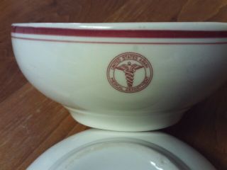 Vintage Shenango China Us Army Medical Department 2 Soup Bowls One Dated 1941