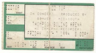 Rare Zz Top & Jackyl 10/7/94 Knoxville Tn Concert Ticket Stub Z.  Z.