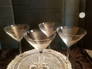Set Of 4 Vintage Crystal Martini Glasses