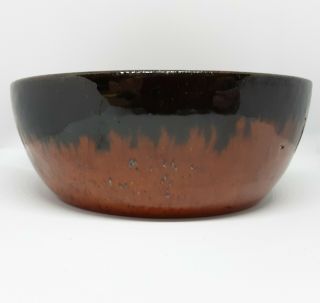 Rare A.  R.  COLE Pottery Orange and Black Drip Glaze Bowl Sanford NC 1970 ' s 2
