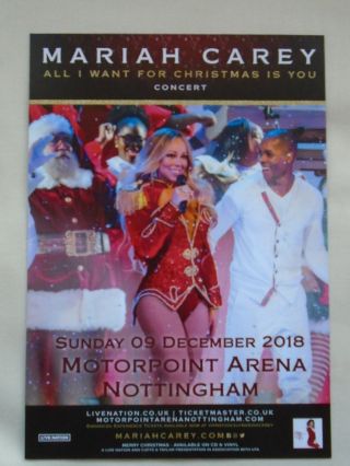 Mariah Carey All I Want For Christmas Is You Concert 2018 Uk Tour Promo Flyer
