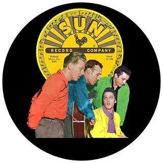 Sun Records Elvis.  Presley Jerry Lee Lewis J,  Cash C Perkins 100mm Vinyl Sticker