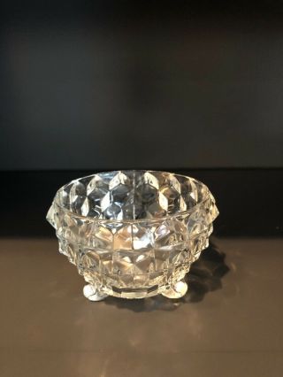 Vintage Clear Fostoria American Footed Small Bowl/Sugar,  Cube Pattern 2