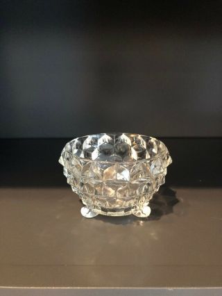 Vintage Clear Fostoria American Footed Small Bowl/Sugar,  Cube Pattern 3