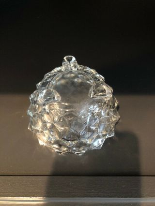 Vintage Clear Fostoria American Footed Small Bowl/Sugar,  Cube Pattern 4