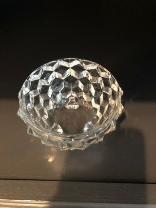 Vintage Clear Fostoria American Footed Small Bowl/Sugar,  Cube Pattern 5