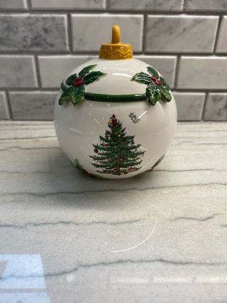 Spode Christmas Tree Covered Candy Dish Ornament Shaped S3324 - A8