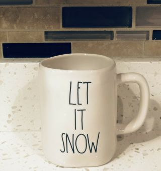 Rae Dunn Let It Snow Large Letter Ll Christmas Holiday Mug