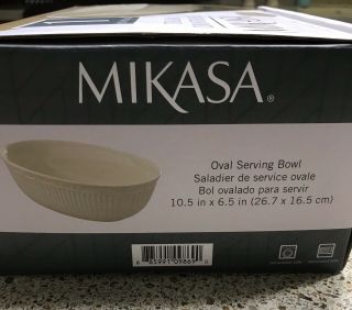 Mikasa Italian Countryside Oval Serving Bowl Cream Ivory 3